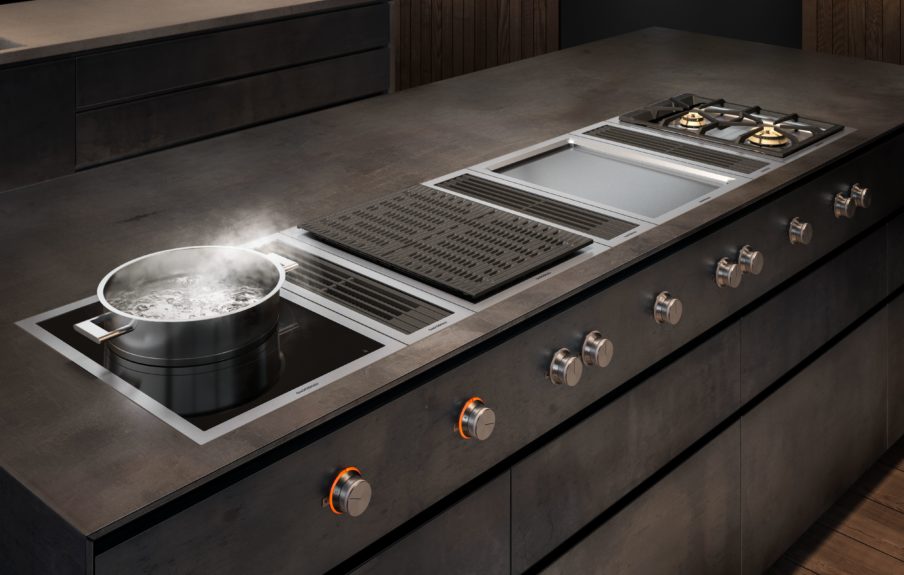 Moderne Premium-Kochgeräte der Marke Gaggenau