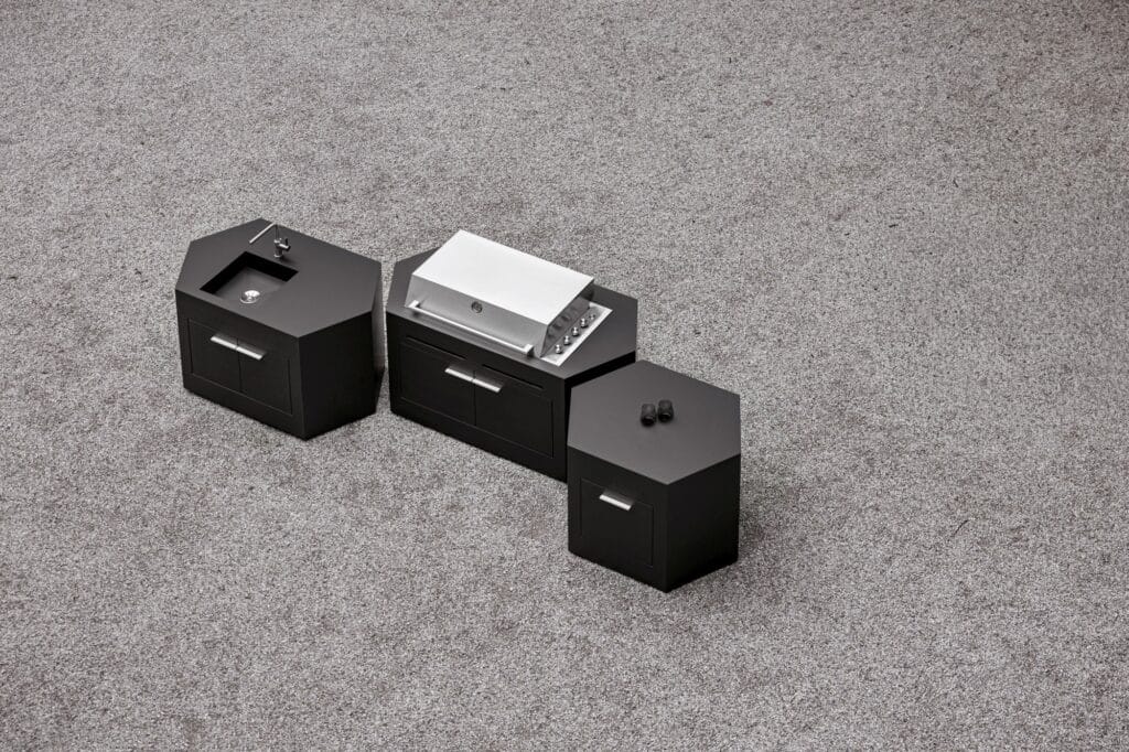 Draufsicht von vorne der bee outdoor Outdoorküche