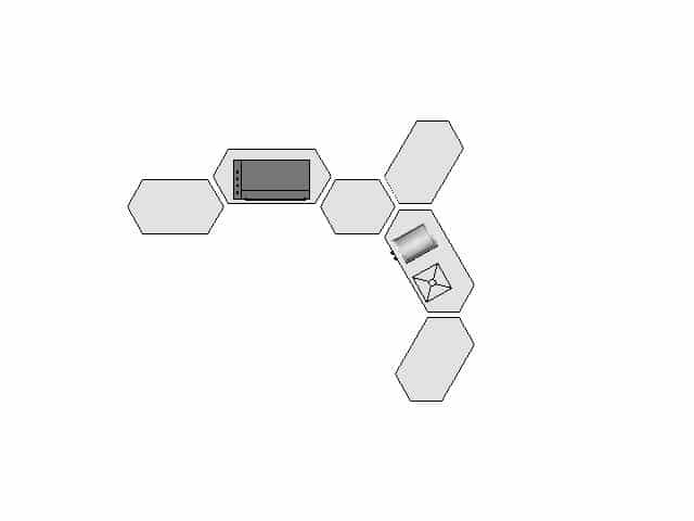 Grundriss der bee outdoor Outdoorküche Variante B, U-Form
