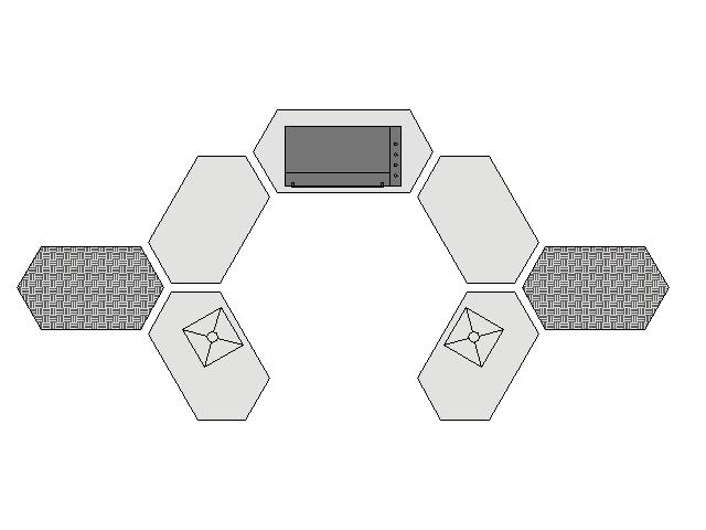 Grundriss der bee outdoor Outdoorküche Variante C - eine Form, viele Möglichkeiten